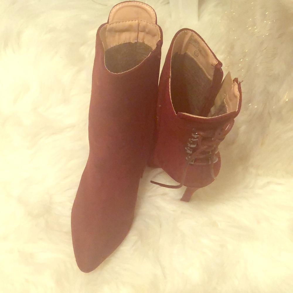 Wine red booties brand new never worn